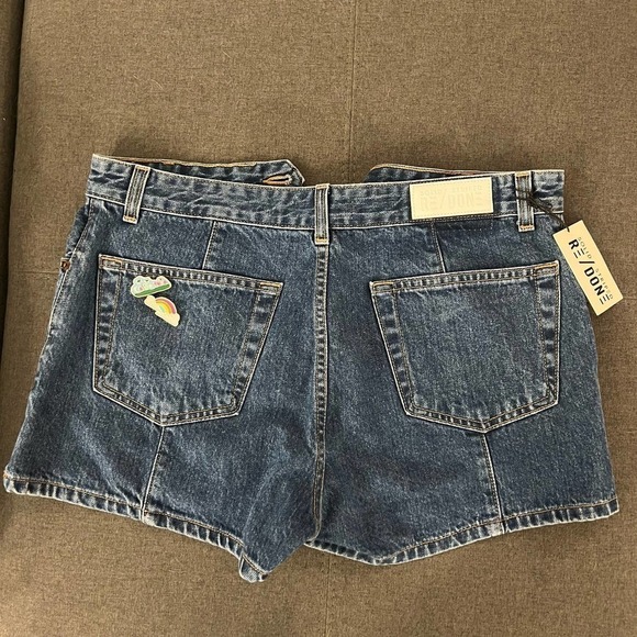 Re/done x Solid and Striped Women's NWT Pintuck Denim Shorts 70s size 30 - Picture 10 of 11
